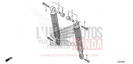 COUSSIN ARRIERE SH125ADE de 2014